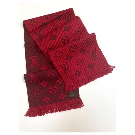 Louis Vuitton LV Muffler Logomania M72432 Ruby Red Red 30